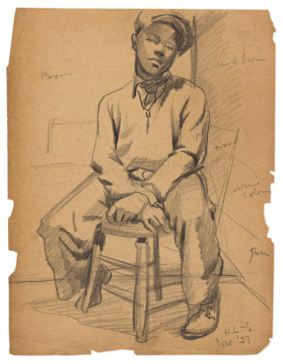 HUGHIE LEE-SMITH (1915 - 1999) Untitled (Sketch of a Boy).
